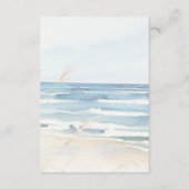 Modern Seaside Waterverf Beach bruiloft details Informatiekaartje (Achterkant)