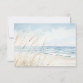 Modern Seaside Waterverf Beach Bruiloft Save The Date (Achterkant)