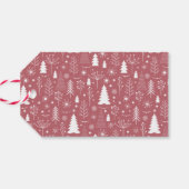 Modern Seasons Greetings Red Holiday Cadeaulabel (Achterkant Horizontaal)