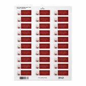 Modern Seasons Groetjes Script Red Bow Etiket (Full Sheet)