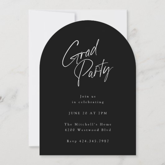 Modern Serif Elegant Arch Photo Afstuderen Dual Kaart (Achterkant)