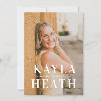 Modern Serif Graduation Announcement Kaart
