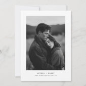 Modern Serif Typography Black and White Wedding Kaart (Achterkant)