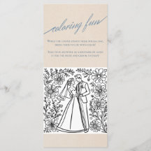 Modern Serif Wedding Menu met Kleurplaat