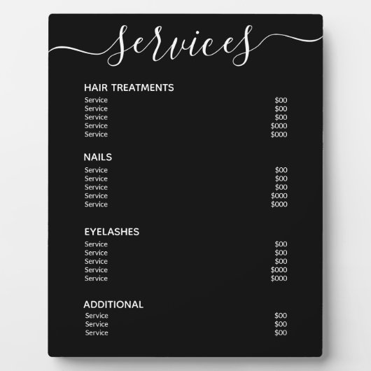 Modern servicemenu voor zwarte zout met hyperlinks fotoplaat (Voorkant)