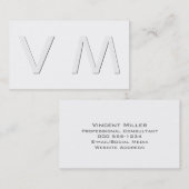 Modern Shadow Monogram Visitekaartje (Voorkant / Achterkant)