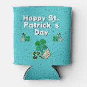 Modern Shamrock Clover Happy St. Patrick's Day Blikjeskoeler (Voorkant)