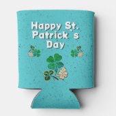 Modern Shamrock Clover Happy St. Patrick's Day Blikjeskoeler (Achterkant)