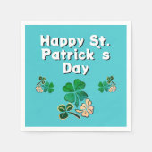 Modern Shamrock Clover Happy St. Patrick's Day Servet (Voorkant)