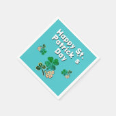 Modern Shamrock Clover Happy St. Patrick's Day Servet (Hoek)