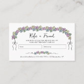 Modern Share The Love Girly Floral Make-up Salon Aanbevelingskaartje (Achterkant)