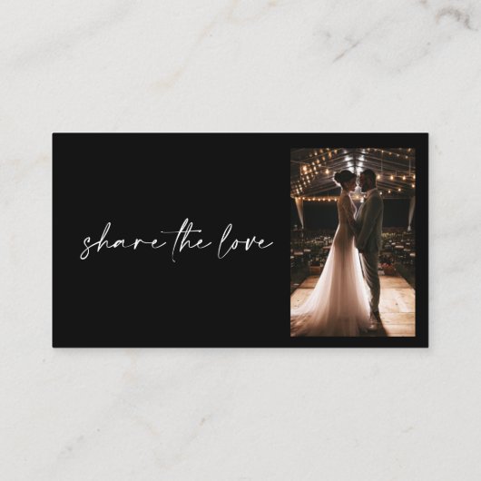 Modern Share The Love QR Code Carte Mariage Photos (Dos)