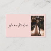 Modern Share The Love QR Code Carte Mariage Photos (Dos)