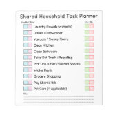 Modern Shared Household Tasks Planner Notitieblok (Voorkant)