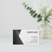 Modern Sharp Black & White Dispatcher Visitekaartje (Staand voorkant)