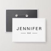 Modern SHE Inspired Personalized Name Button (Voorkant / Achterkant)