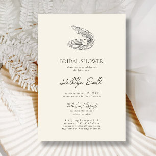 Modern Shell Beach Ocean Wedding Vrijgezellenfeest Kaart