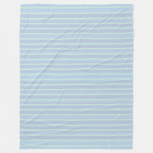 Modern Shimmering Blue Stripe Fleece Blanket