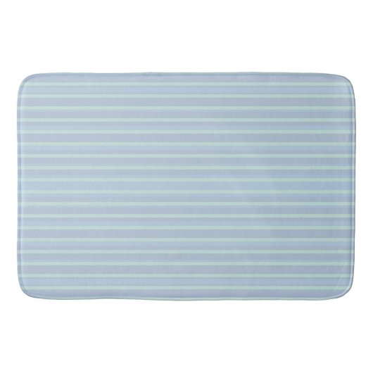 Modern Shimmering Blue Striped Badmat (Voorkant)