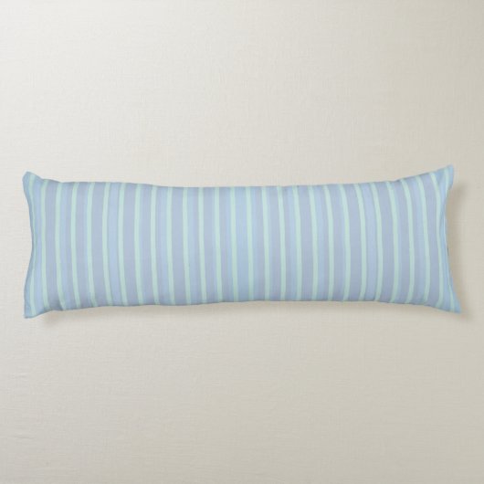 Modern Shimmering Blue Striped Pattern Lichaamskussen (Achterkant)