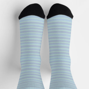 Modern Shimmering Blue Striped Sokken