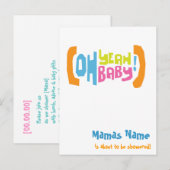 Modern Shower Invites - Oh Yeah Baby! Uitnodiging Briefkaart (Voorkant / Achterkant)