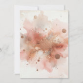 Modern Signature Roos Gouden Waterverf Bruiloft Save The Date (Achterkant)