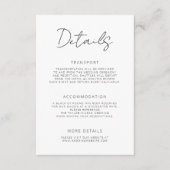 Modern Signature Script Minimale bruiloft details Informatiekaartje (Voorkant)