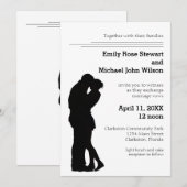 Modern Silhouette Couple - Wedding Invitation Kaart (Voorkant / Achterkant)