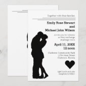 Modern Silhouette Couple - Wedding Invitation Kaart (Voorkant / Achterkant)