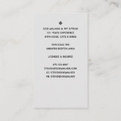 Modern Silhouette Dog Walking Dog Sitting Visitekaartje (Achterkant)