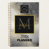 Modern Silver and Gold Logo Monogram Planner (Voorkant)