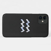 Modern Silver Aquarius Zodiac Sign on Snake Case-Mate iPhone Case (Achterkant (horizontaal))