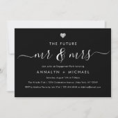 Modern Silver Black Future Mr. en Mrs. Verloving Kaart (Voorkant)