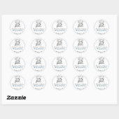 Modern Silver & Blue 25th Wedding Jubileum Ronde Sticker (Vel)