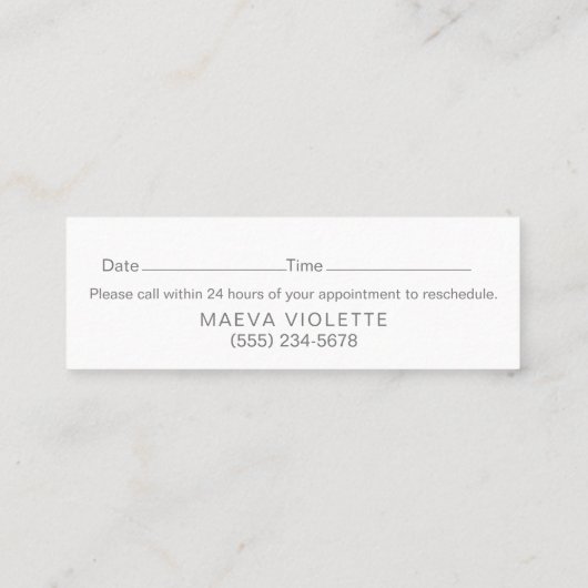 Modern Silver Bokeh-benoeming Mini Visitekaartje (Achterkant)