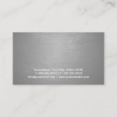 Modern Silver Brushed Texture Lawyer/Attorney Visitekaartje (Achterkant)