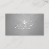 Modern Silver Brushed Texture Lawyer/Attorney Visitekaartje (Voorkant)