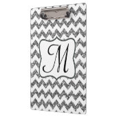 Modern Silver Chevron Monogram Initiaal Clip Board Klembord (Links)