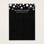 Modern Silver Confetti Dark Linen Earring Display Visitekaartje (Voorkant)