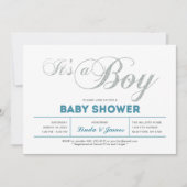 Modern Silver Couple Baby shower Invitation Kaart (Voorkant)