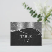 Modern Silver en Black Damask Briefkaart (Staand voorkant)