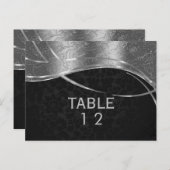 Modern Silver en Black Damask Briefkaart (Voorkant / Achterkant)