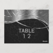 Modern Silver en Black Damask Briefkaart (Achterkant)