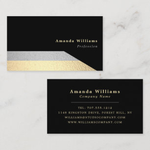 Modern Silver en Gold Foil-effect Visitekaartje