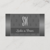 Modern Silver en Grey met Monogram Professional Visitekaartje (Voorkant)
