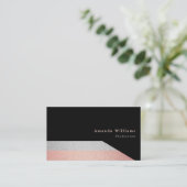 Modern Silver en Roos Gold Foil-effect Visitekaartje (Staand voorkant)