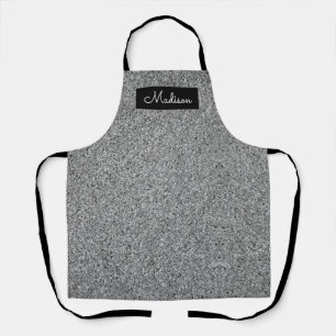 Modern Silver Faux Glitter Sparkle Personalized Schort