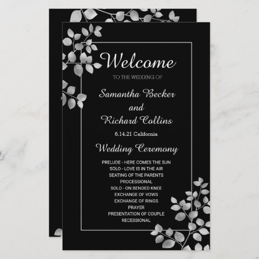 Modern Silver Floral (Voorkant / Achterkant)