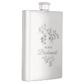 Modern Silver Floral Bridesmaid Flask Flacon (Rechts)